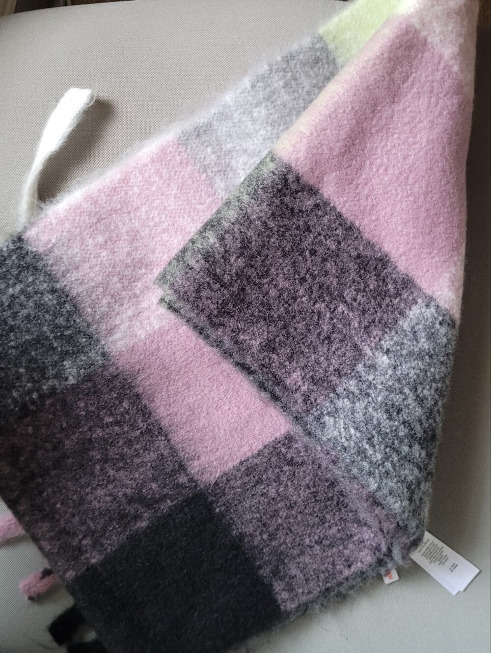 Joe Fresh Pink and Black Winter Scarf, Thick